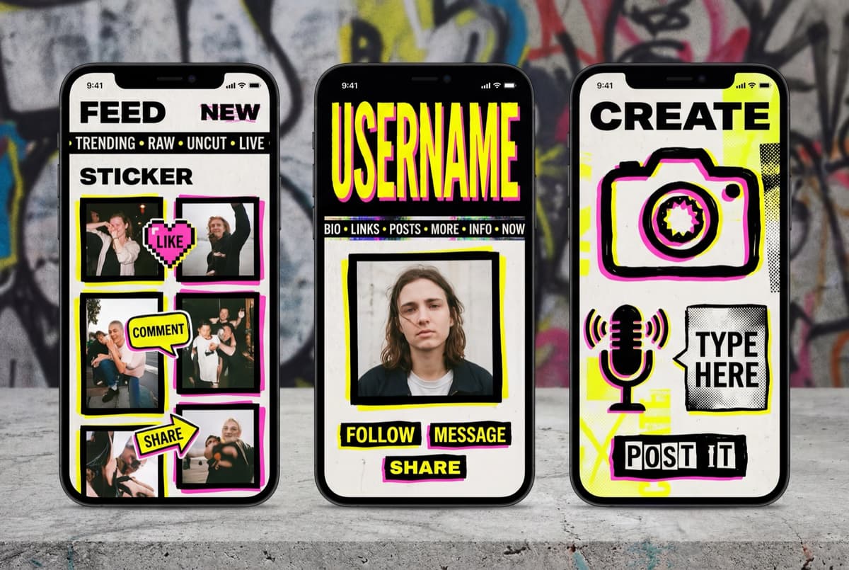 Social Network - Neo Brutalist